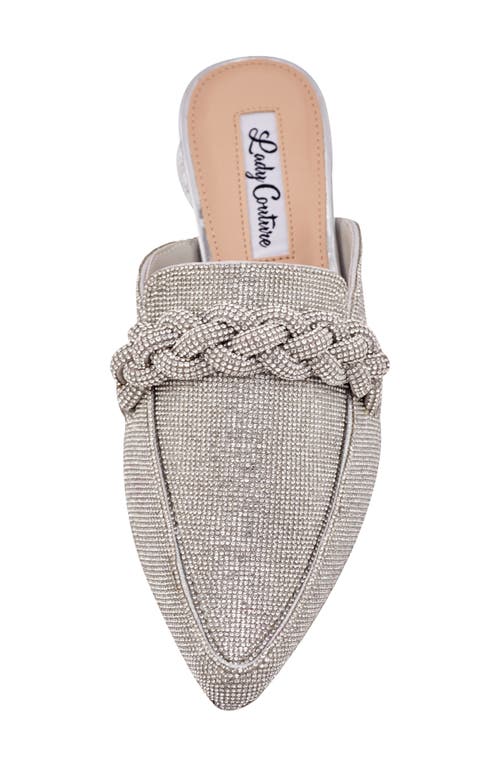 Lady Couture Micro Rhinestone Loafer Mule In Silver