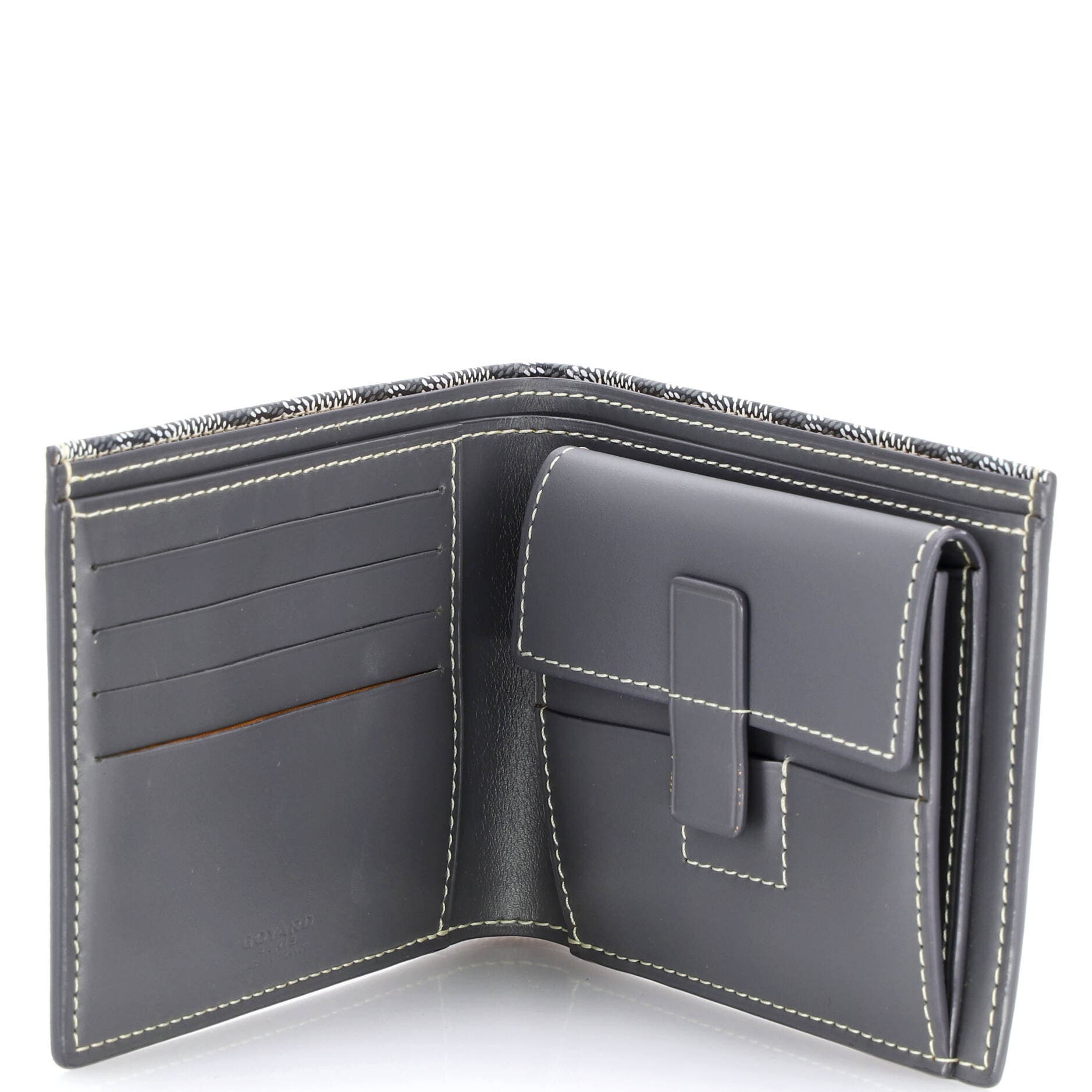 Pre-Owned Goyard Saint Florentin Wallet Coated Canvas, Alternate, color, Gray