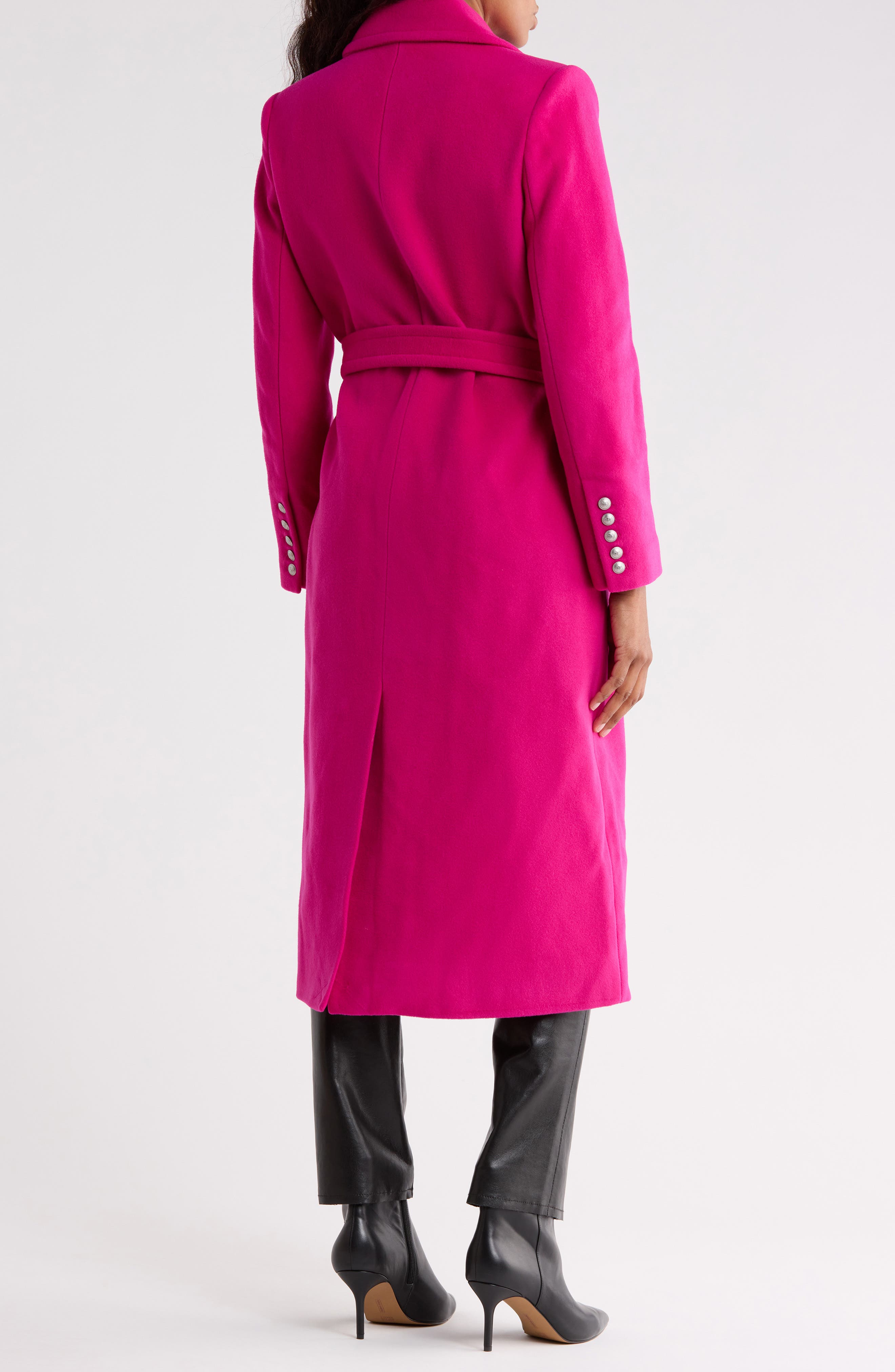 Olina Belted Wool Blend Trench Coat