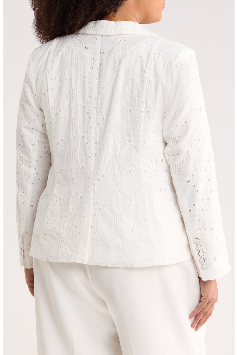 Eyelet Lace Blazer, Alternate, color, ULTRA WHITE