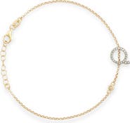 MESHMERISE Diamond Initial Bezel Bracelet