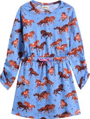 Hatley Kids' Tinsel Horses Long Sleeve Cotton Dress