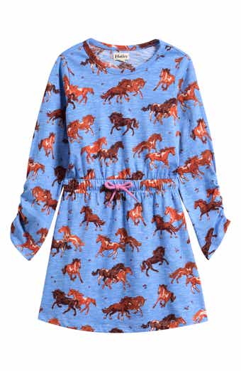 Kids' Tinsel Horses Long Sleeve Cotton Dress