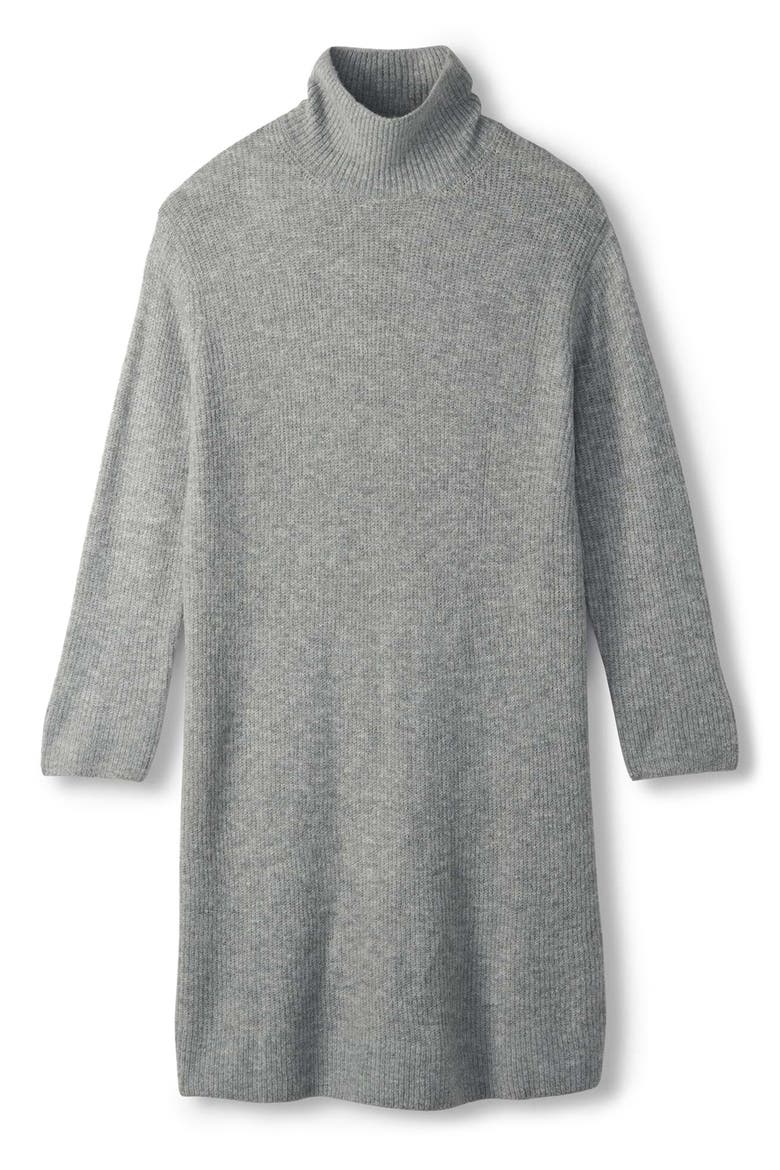 Iris Turtleneck Sweater Dress, Main, color, GREY MELANGE