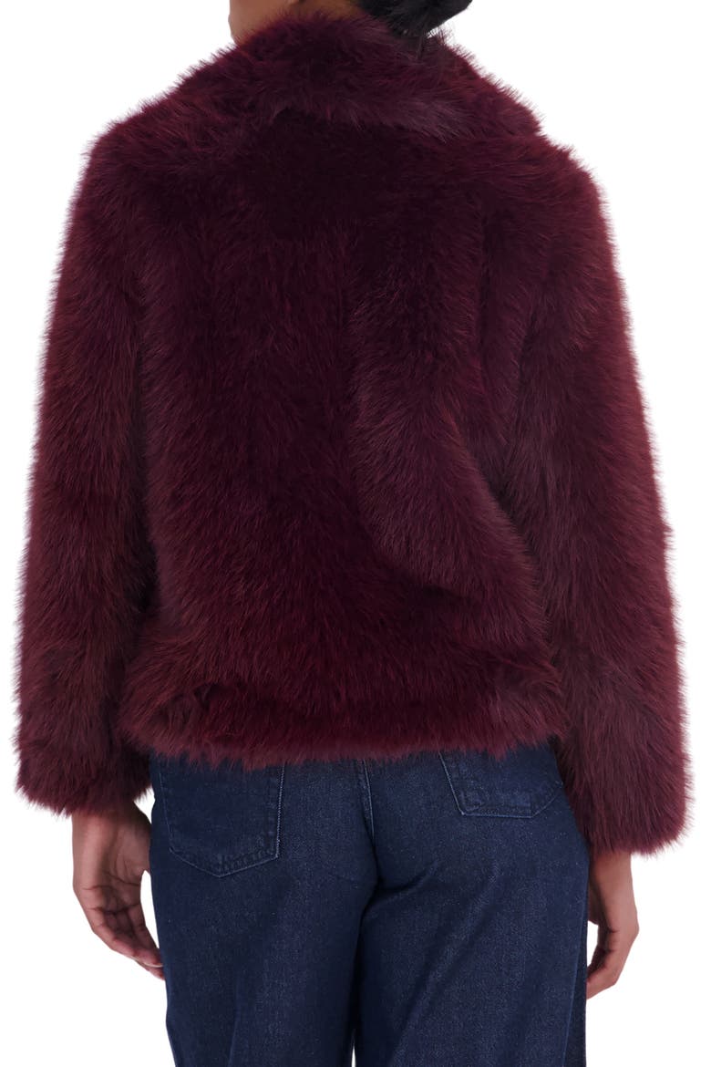 Faux Fur Blazer, Alternate, color, BURGUNDY