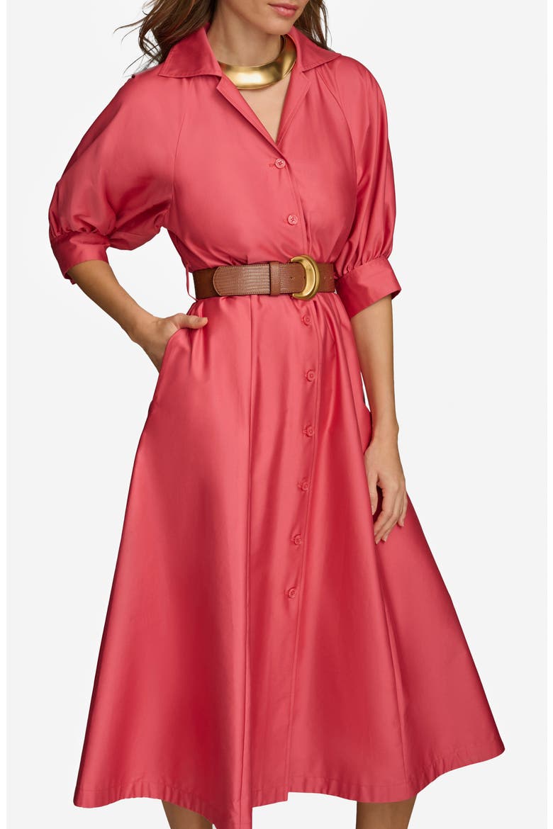Cotton Midi Shirtdress, Alternate, color, ROSE QUART
