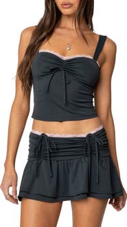 EDIKTED Claudina Ruched Crop Tank
