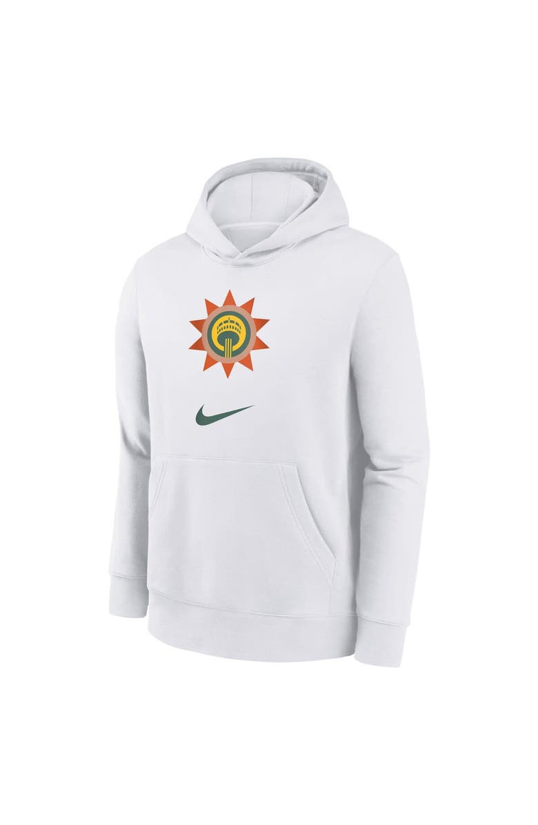 Nike Youth Nike White San Antonio Spurs 2023/24 City Edition Essential Pullover Hoodie, Alternate, color, 