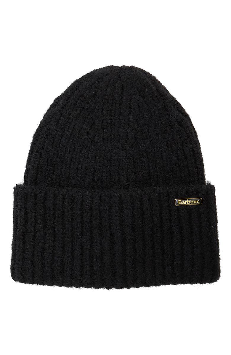 Barbour Meryl Cuff Beanie, Main, color, Black
