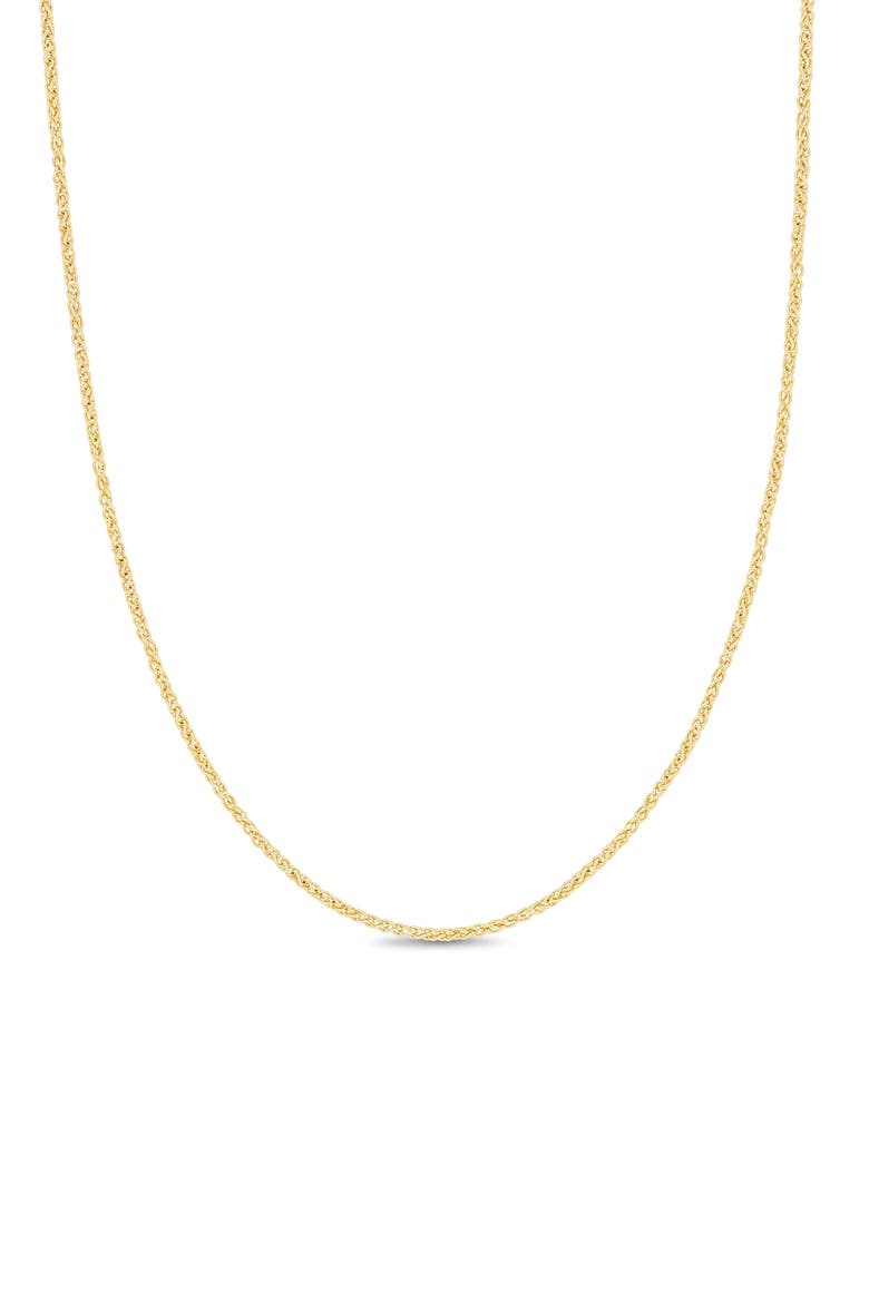 14K Gold Wheat Chain Necklace, 4mm, Main, color, 14KY