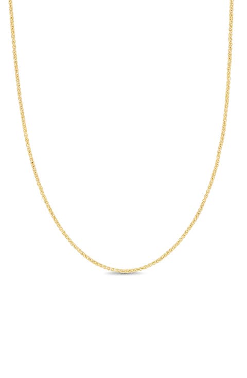14K Gold Wheat Chain Necklace