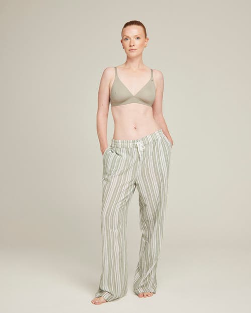 Nudea The Classic Trouser In Sage Stripe