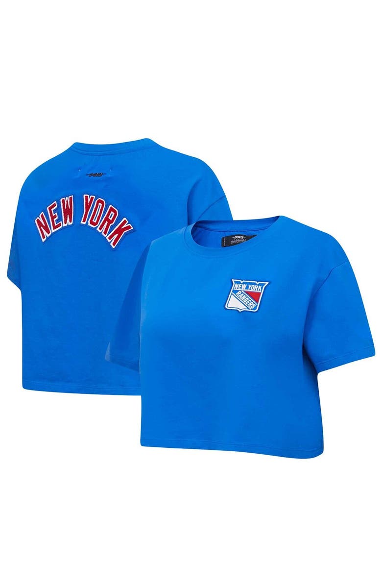 PRO STANDARD Women's Pro Standard Blue New York Rangers Classic Boxy Cropped T-Shirt, Main, color, Blue