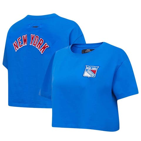 Women's Pro Standard Blue New York Rangers Classic Boxy Cropped T-Shirt