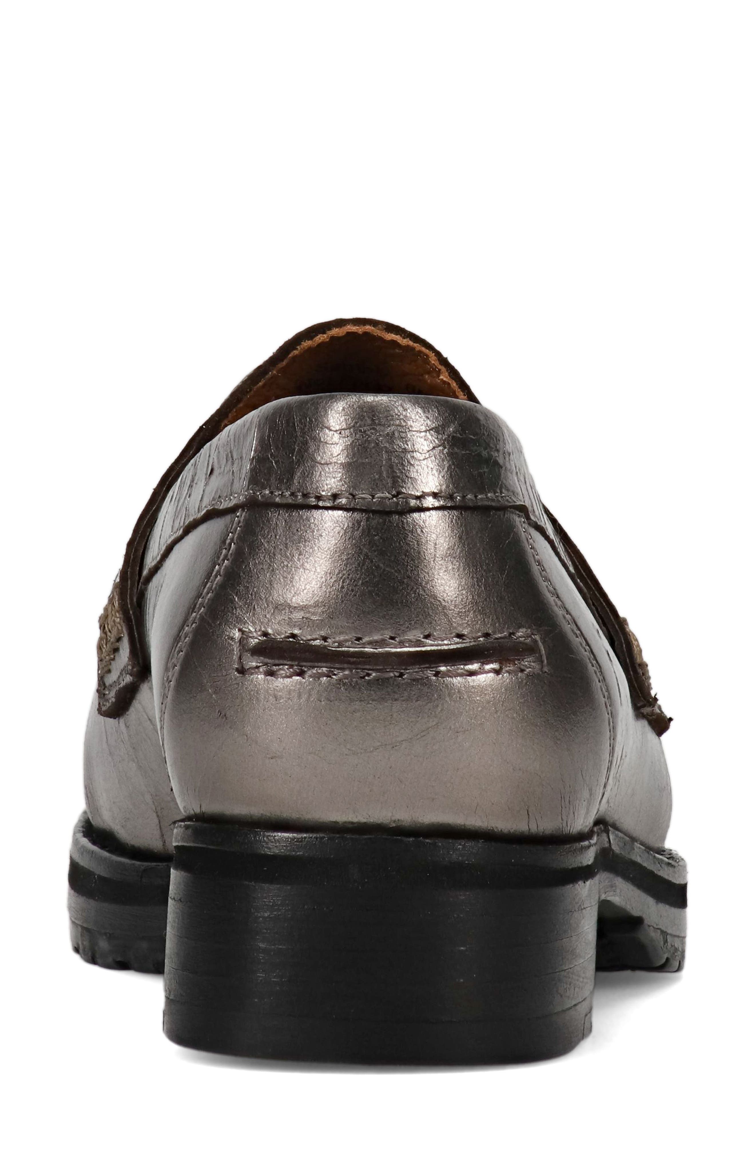 Frye Melissa Loafer, Alternate, color, Dark Pewter - Lunar Metallic