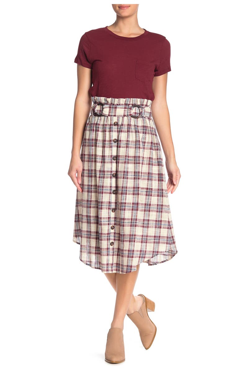 MOON RIVER Double Ring Belt Skirt, Alternate, color, 