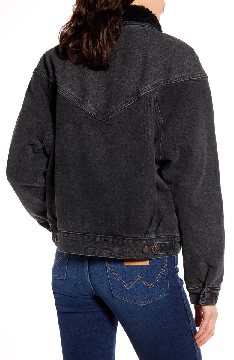 Wrangler '80s Fleece Collar Denim Jacket, Alternate, color, 