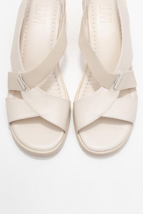 Forever & Always Shoes Crina Elasticated Leather Chunky Heel Sandal In Brown