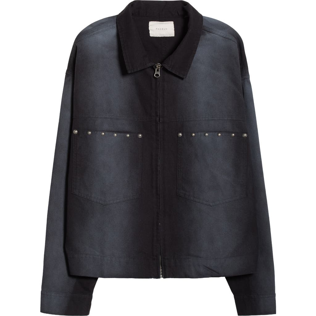 Pacsun Bonnie Stud Detail Cotton Jacket In Black