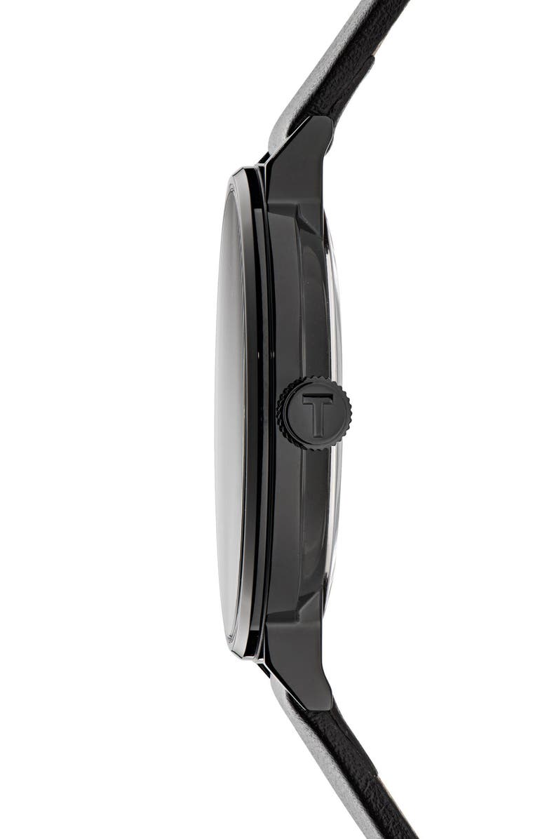 Ted Baker London Timeless RSST Leather Strap Watch, 41mm, Alternate, color, Black