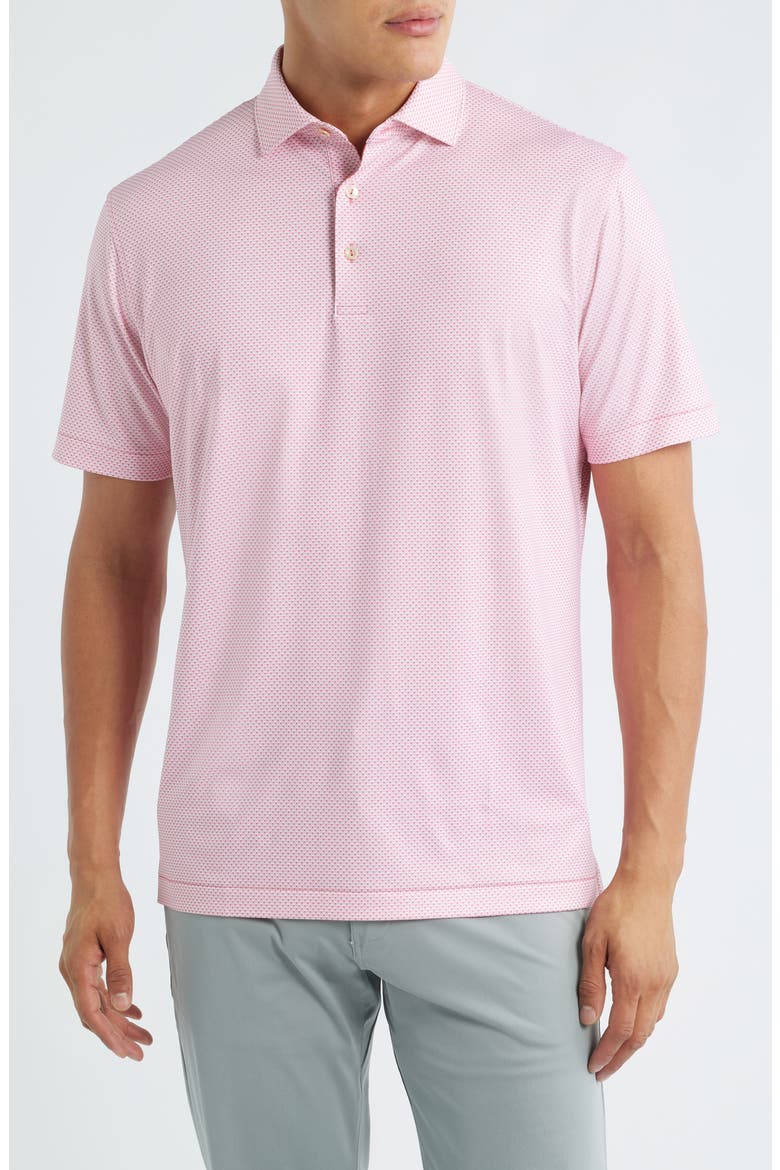 Medina Microprint Performance Jersey Polo, Main, color, CHILI RED