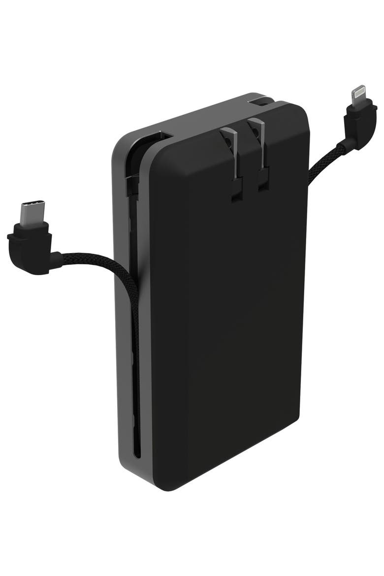 Powerstation Plus Ultra 2024 10K Power Bank with Integrated Cables and AC Plug, Alternate, color, Black