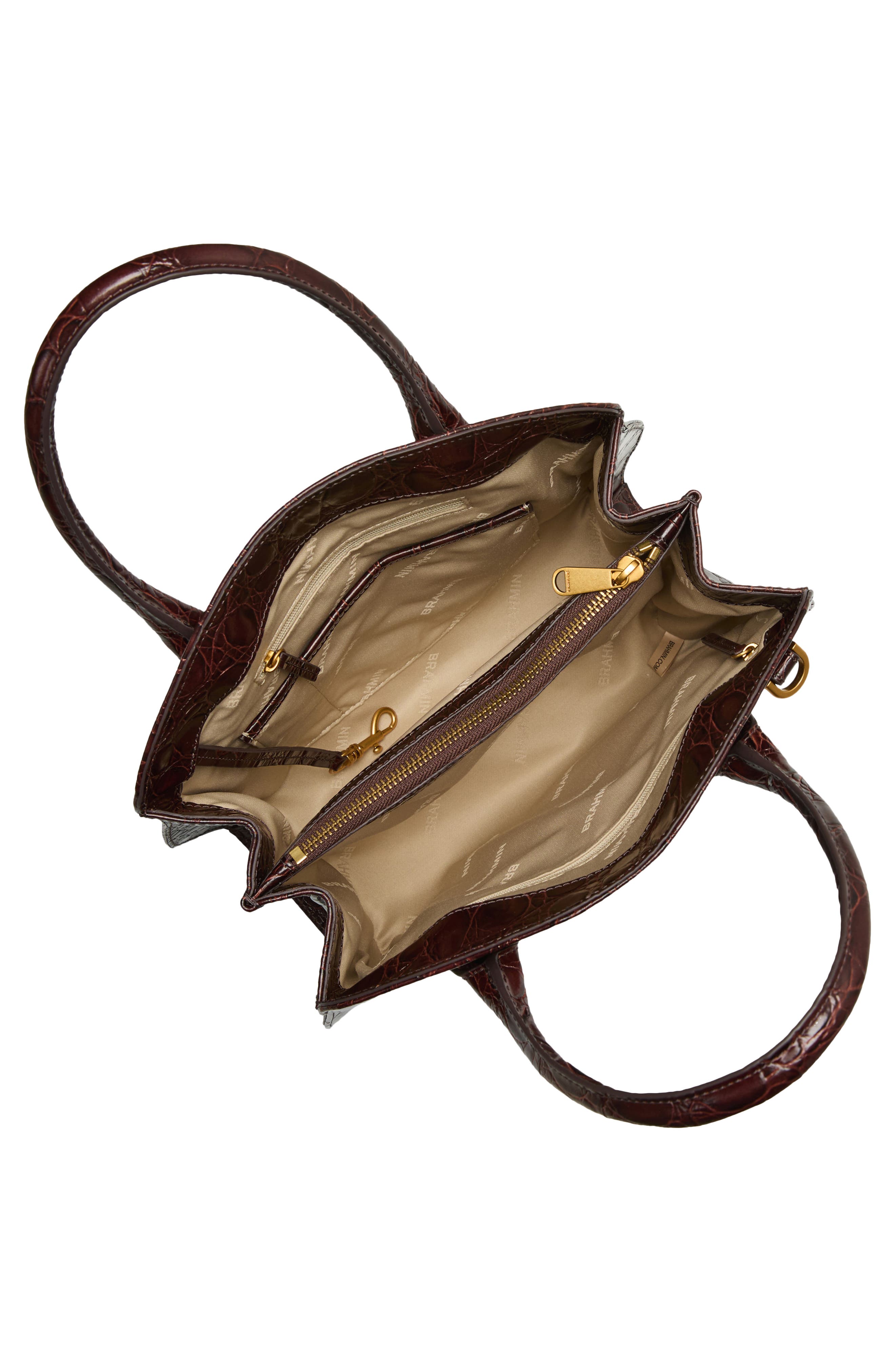 Brahmin Rosetta Lizard Embossed Leather Satchel, Alternate, color, 