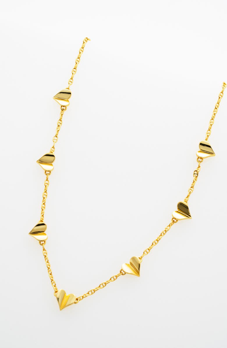 Ted Baker Helena Flutter Heart Station Necklace, Alternate, color, Metallic Gold