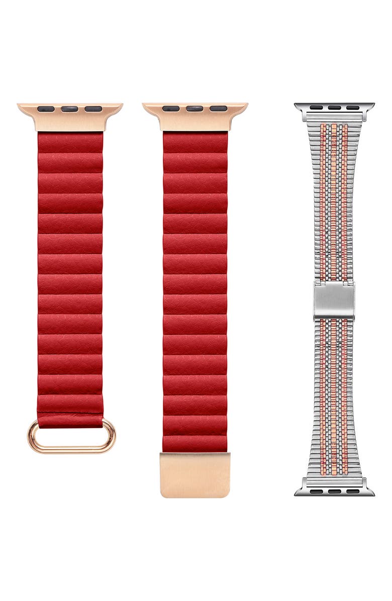 The Posh Tech Assorted 2-Pack Apple Watch<sup
®</sup
Watchbands, Alternate, color, Red Assorted