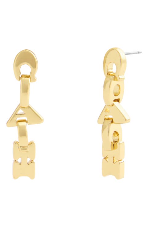 Logo Link Linear Drop Earrings