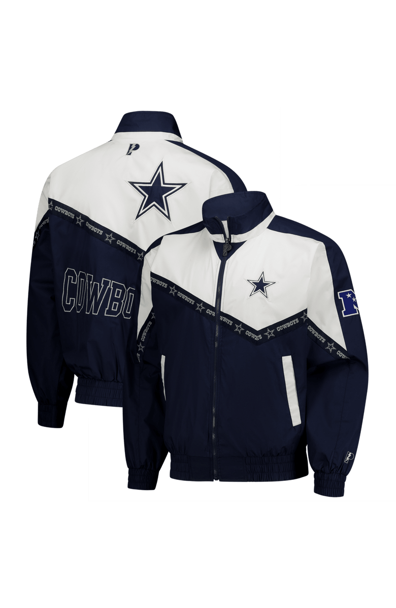 Pro Player Men's Pro Player Navy/White Dallas Cowboys Tape II Lightweight Full-Zip Jacket, Main, color, Navy