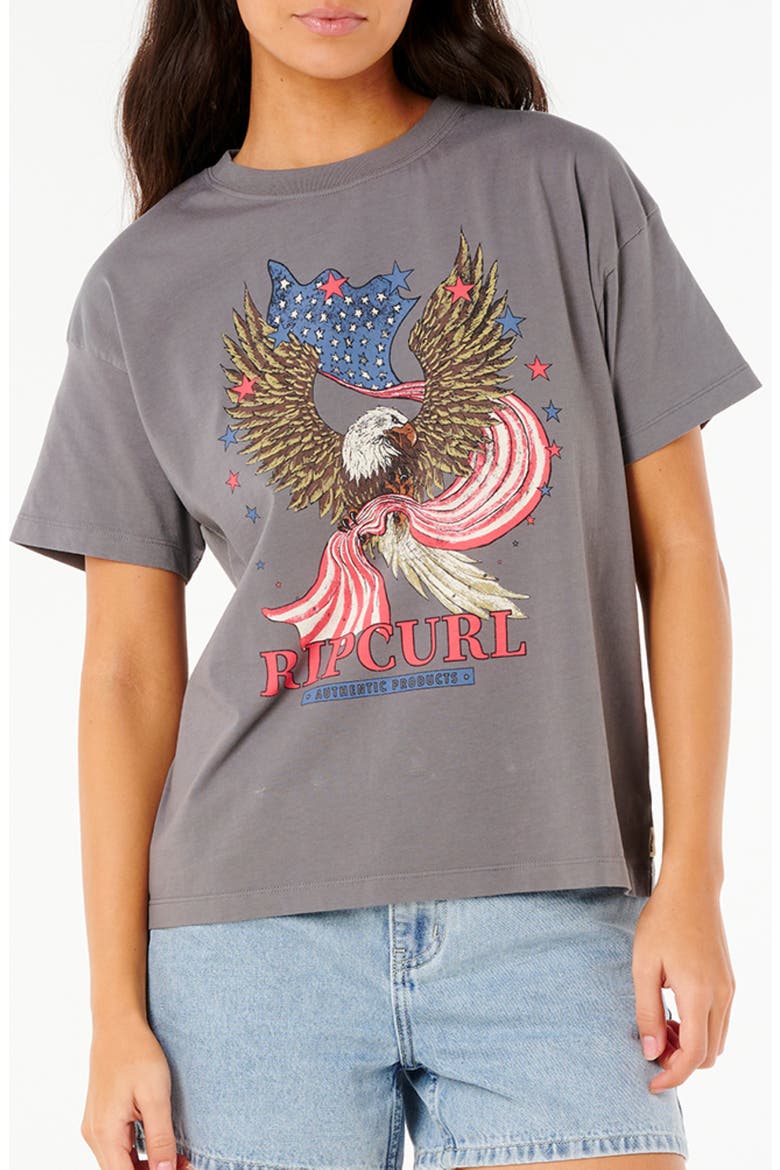 4th of July Cotton Graphic T-Shirt, Main, color, CHARCOAL