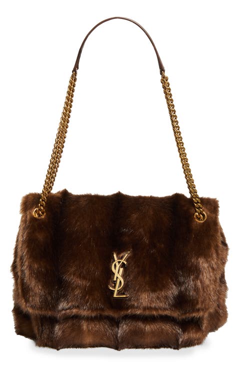 Large Niki Faux Mink Shoulder Bag