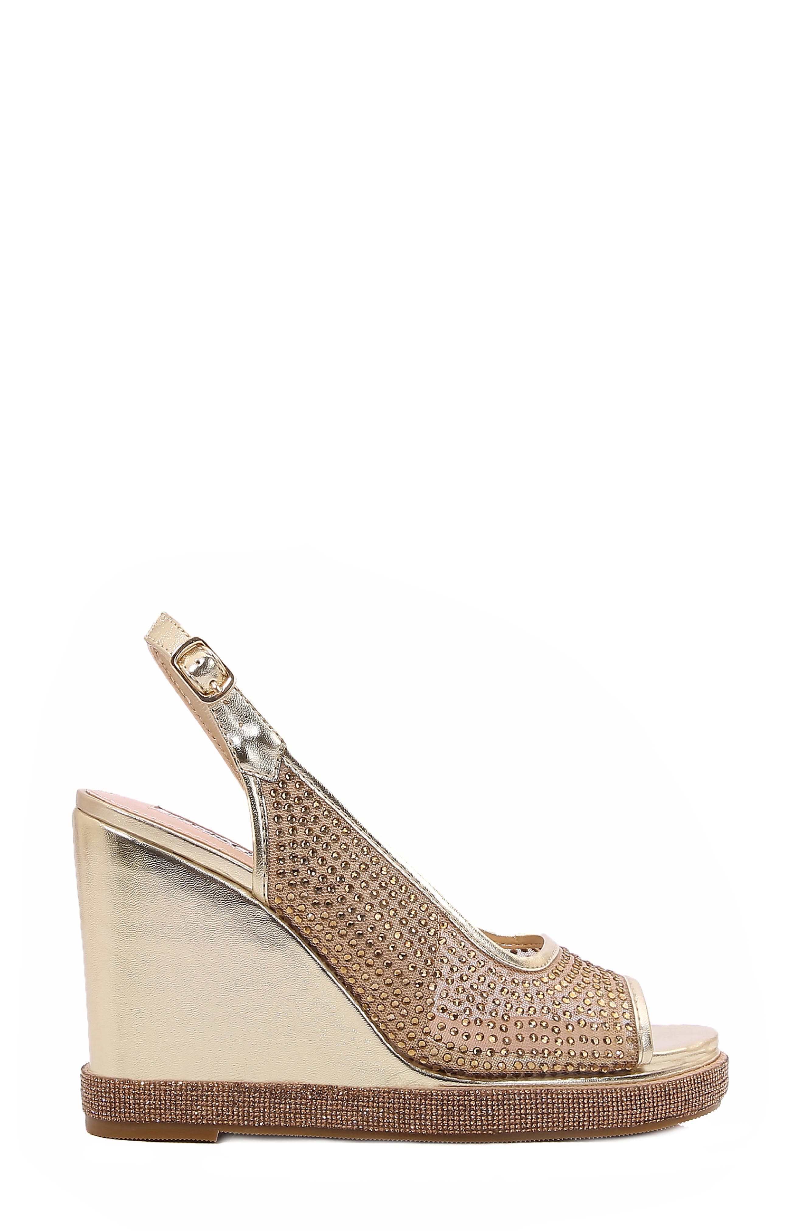 Belair Slingback Wedge Sandal, Alternate, color, GOLD