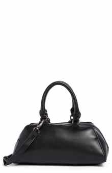 Faux Leather Top Handle Satchel