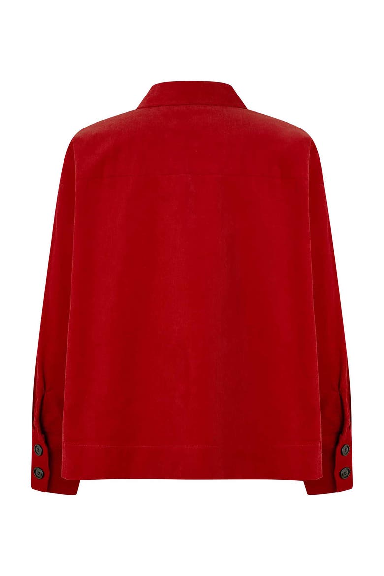 Long Sleeve Collared Velvet Shirt, Alternate, color, Red Dahlia