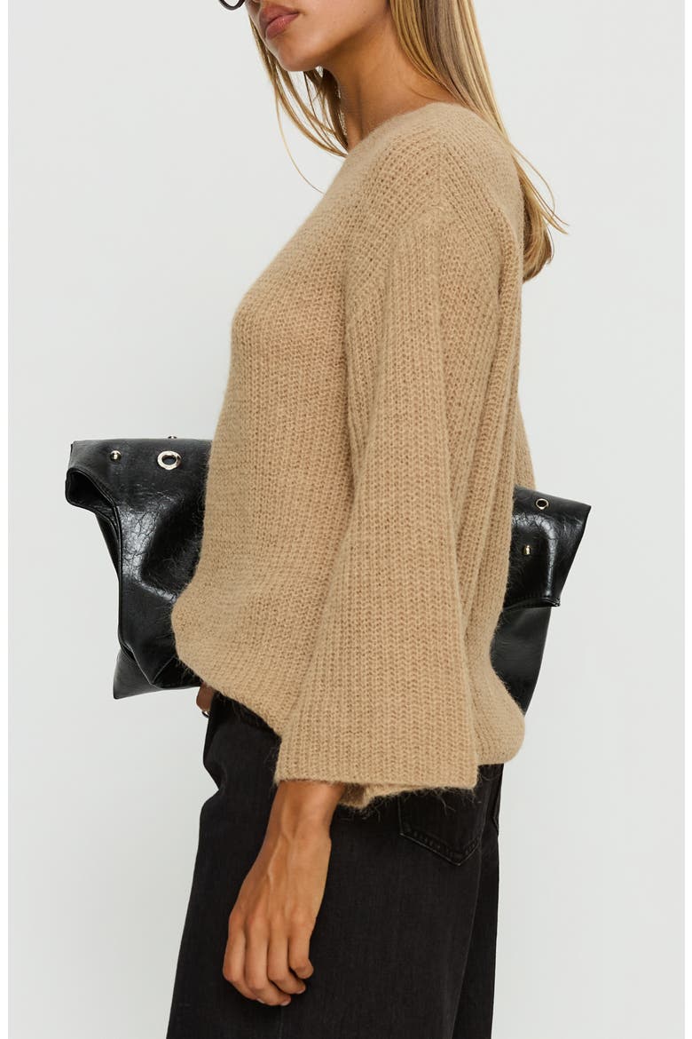 Delyn Off the Shoulder Sweater, Alternate, color, CAMEL