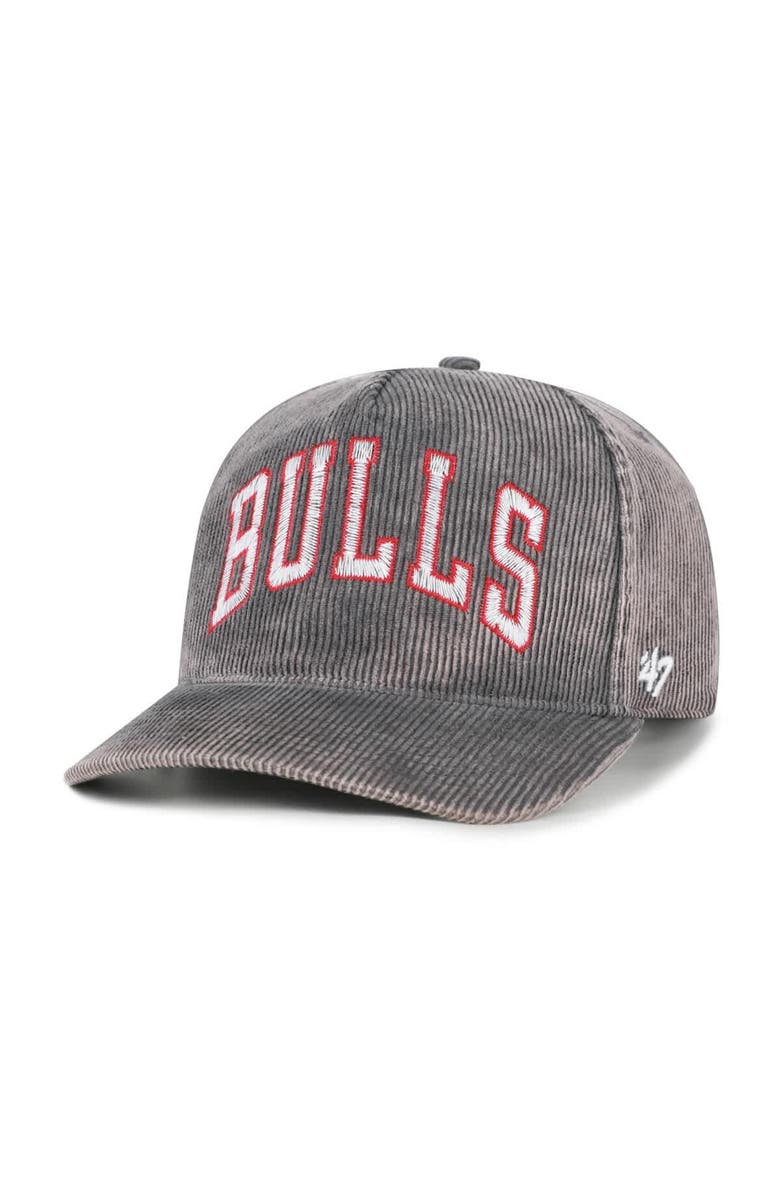 '47 Men's '47 Charcoal Chicago Bulls Reclaim Snow Wash Corduroy Adjustable Hitch Hat, Main, color, Charcoal