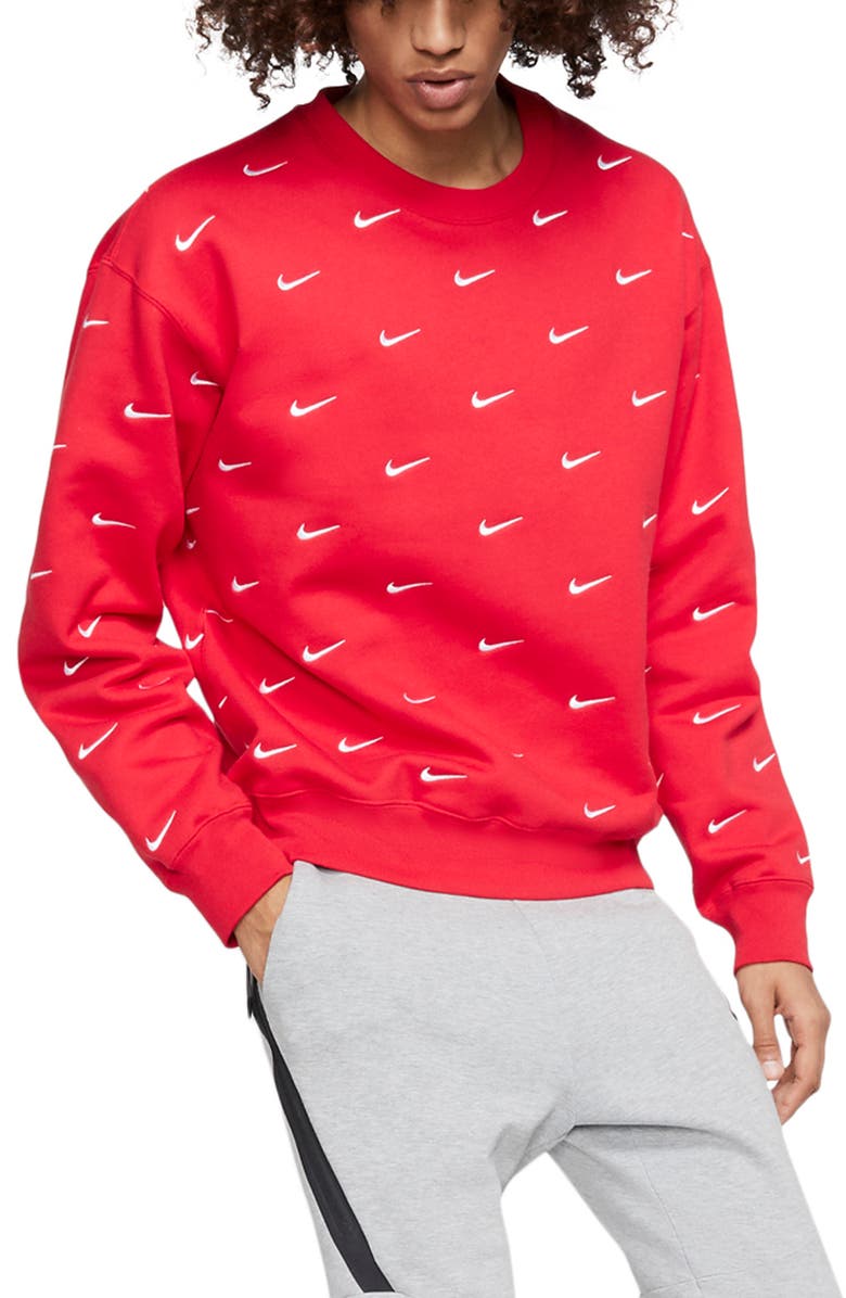 Nike NRG Embroidered Swoosh Crewneck Sweatshirt, Main, color, 