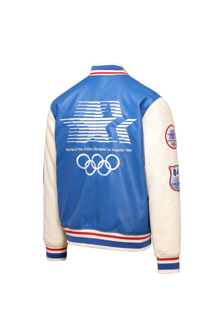 Men's Outerstuff Royal/Cream Los Angeles 1984 Summer Olympics Varsity Full-Snap Jacket, Alternate, color, Royal
