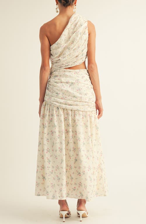 Arose Studio Soleil Eyelet Cutout One-shoulder Maxi Dress