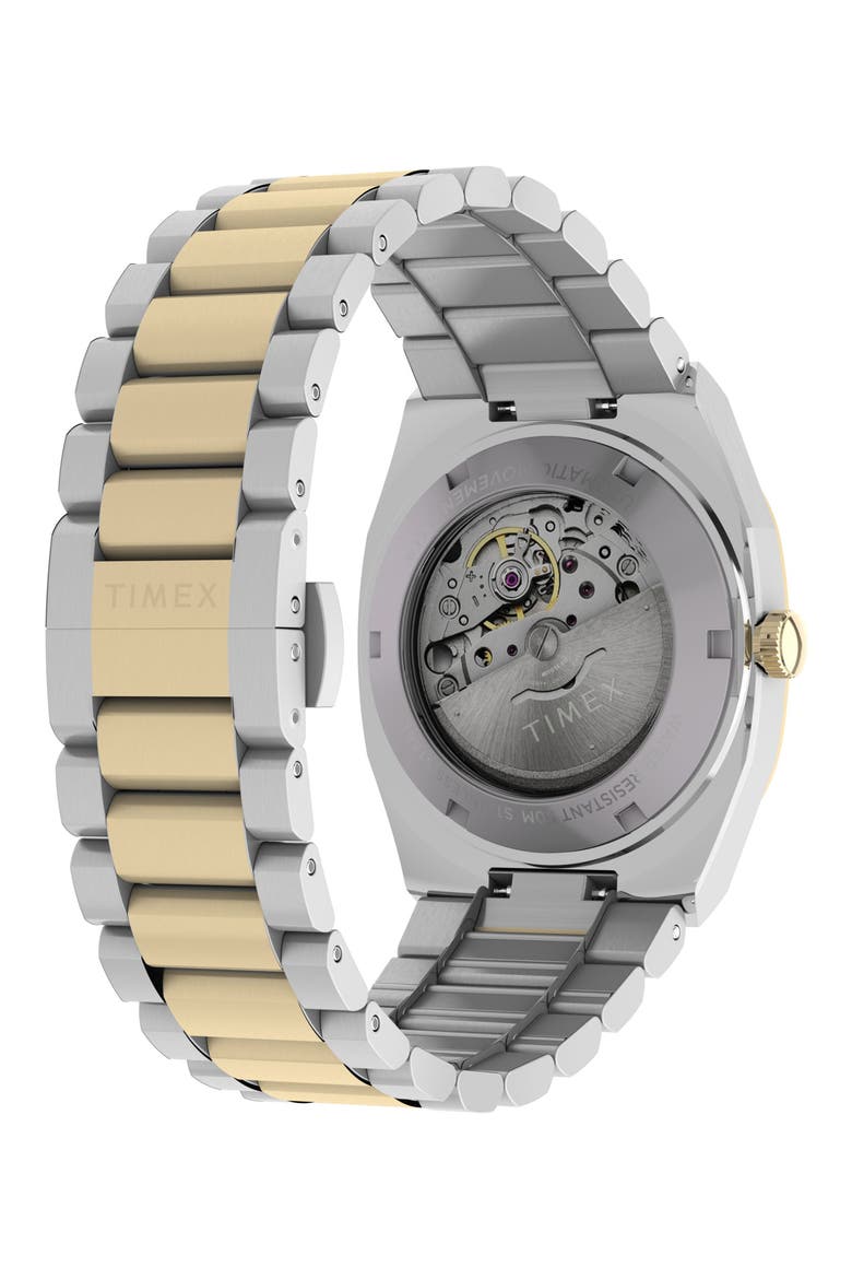 E Line Automatic Bracelet Watch, 38mm, Alternate, color, SILVER/ BLUE