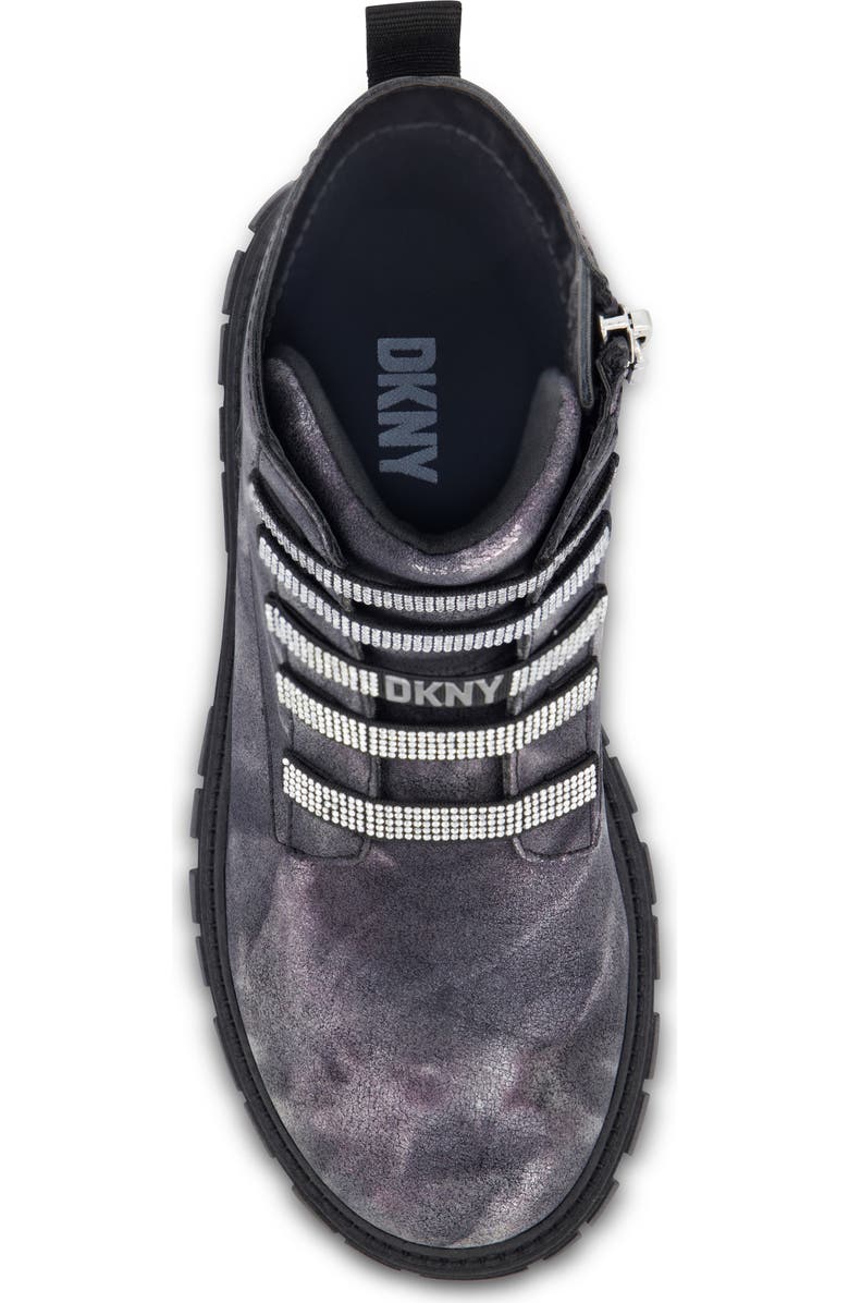 DKNY Kids' Carrie Shine Combat Boot, Alternate, color, Black