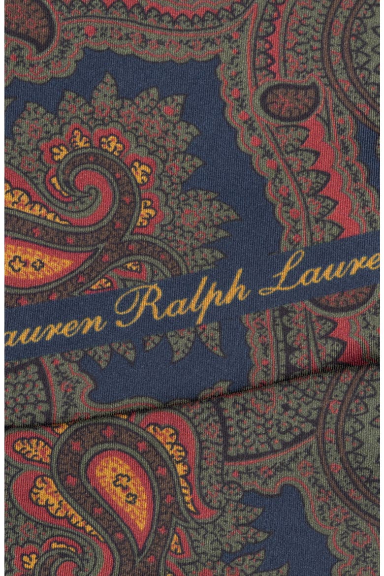 Paisley Silk Skinny Scarf, Alternate, color, NAVY