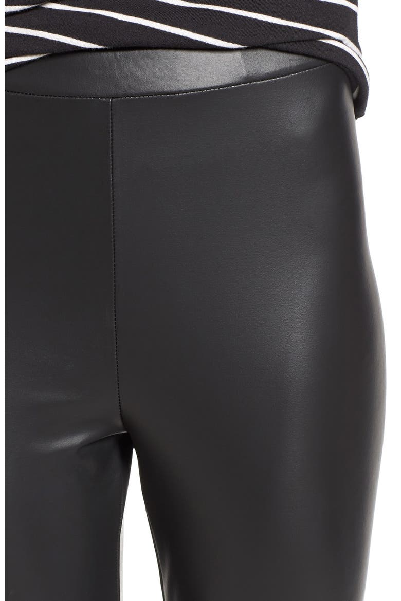Faux Leather Leggings, Alternate, color, BLACK