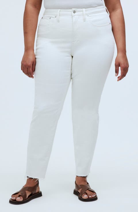 The Curvy Perfect Crop Jeans (Tile White) (Plus)