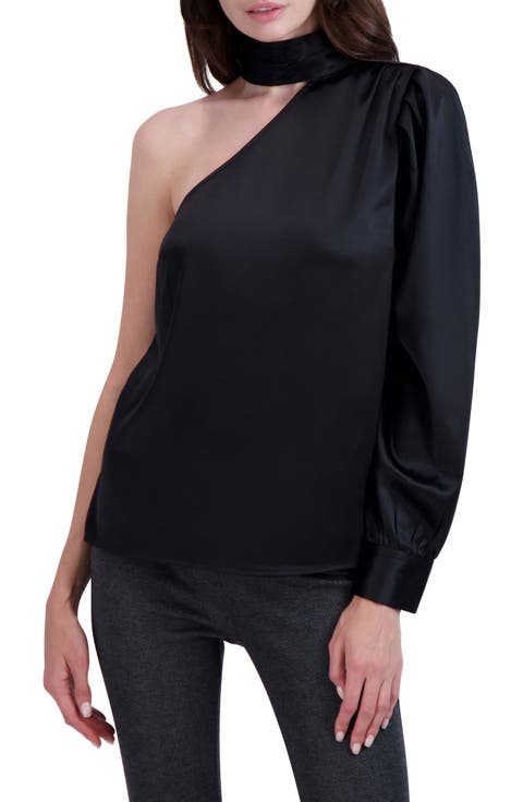Satin One-Shoulder Top