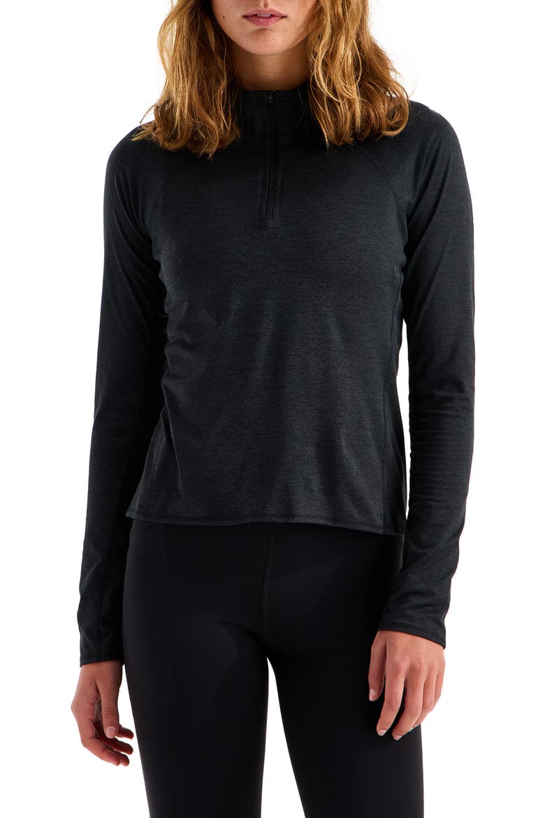 Jaida FlashDry-XD Quarter-Zip Performance Top, Main, color, TNF BLACK DARK HEATHER