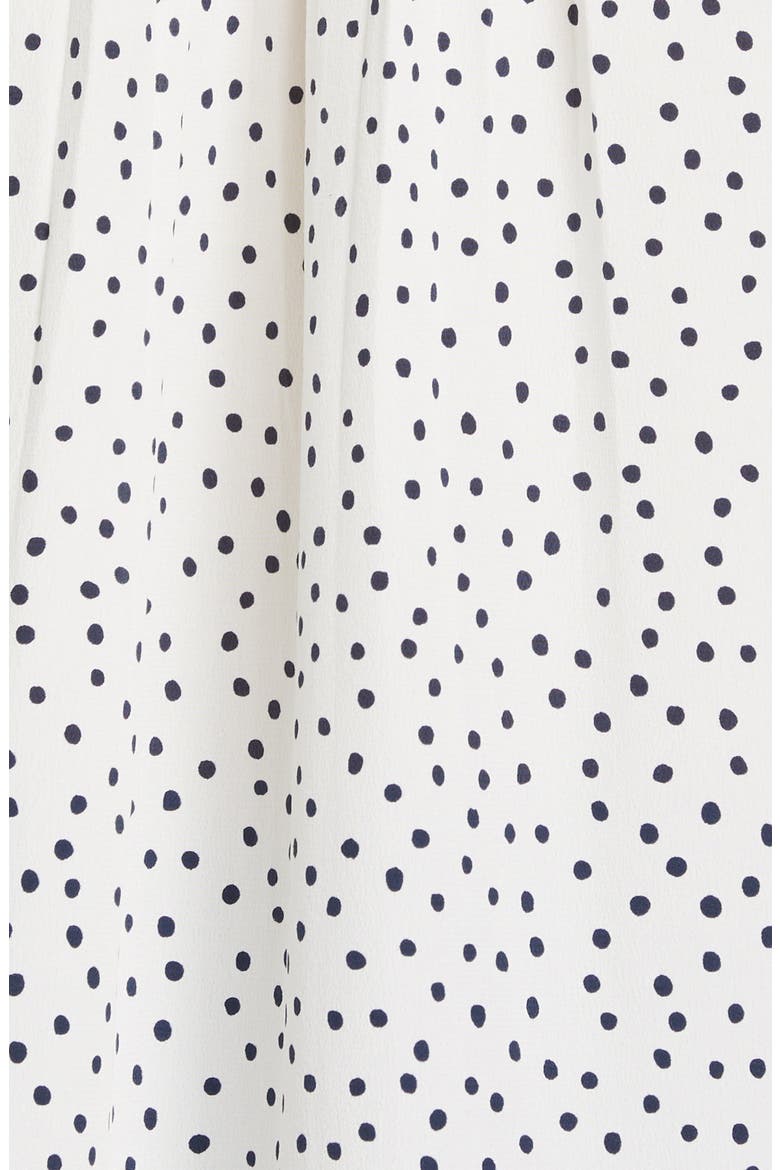 Polka Dot Pleated Silk Blouse (Nordstrom Exclusive), Alternate, color, OFF WHITE MULTI