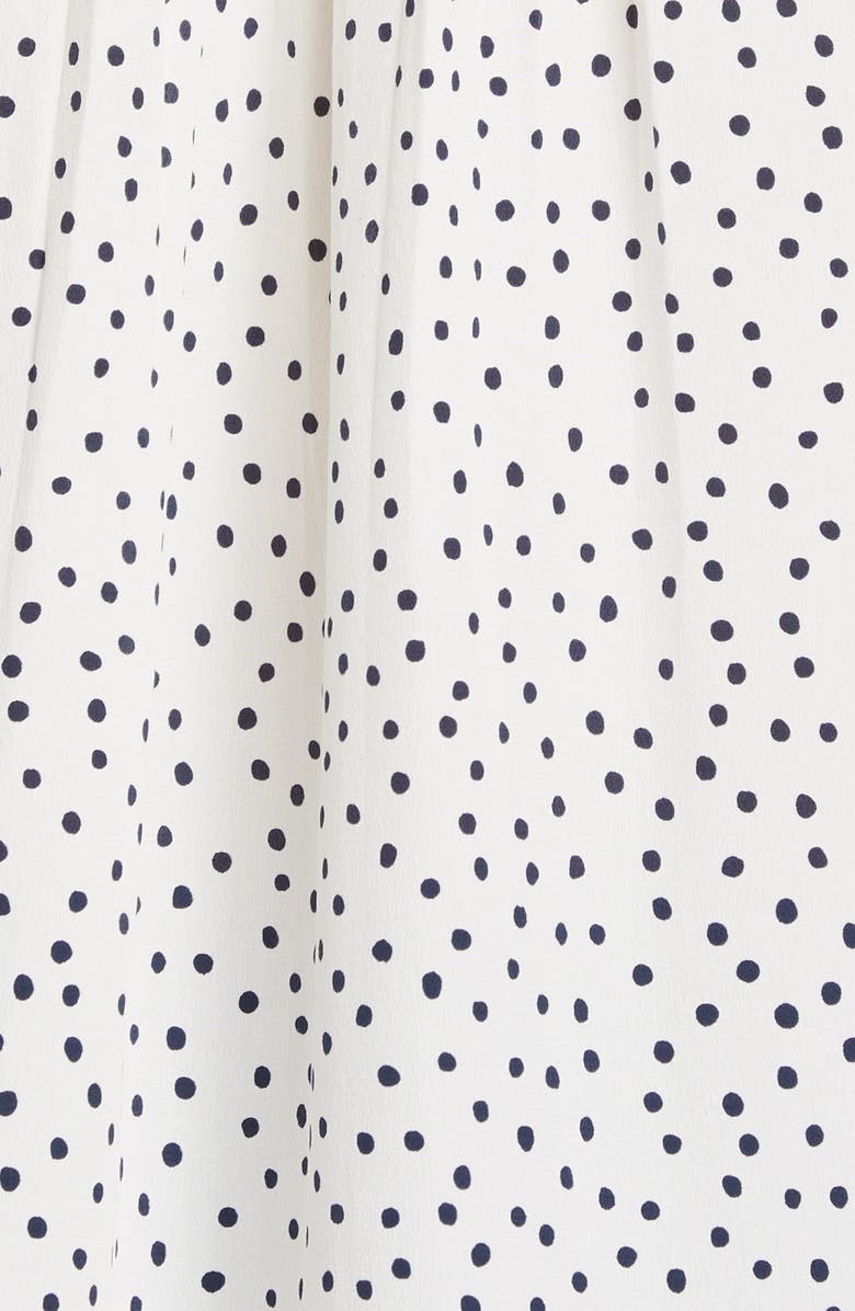 FRAME Polka Dot Pleated Silk Blouse, Alternate, color,